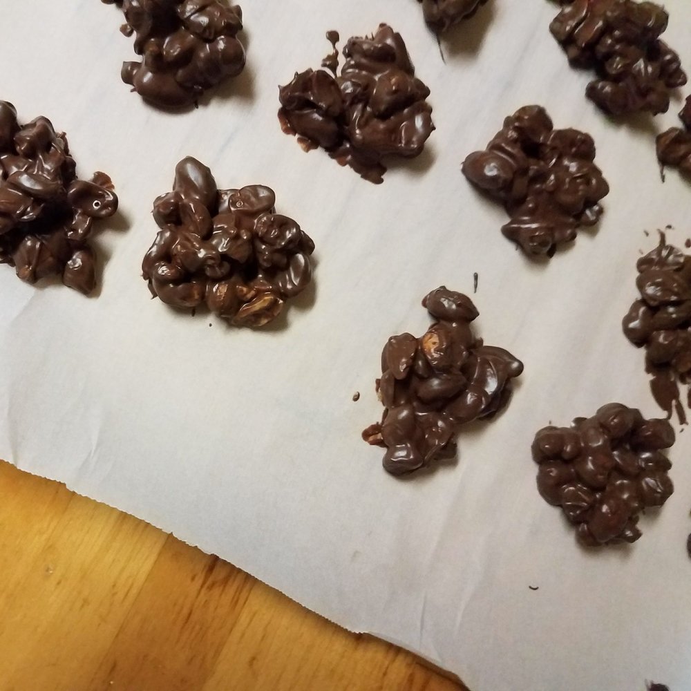 Dark Chocolate Peanut Clusters